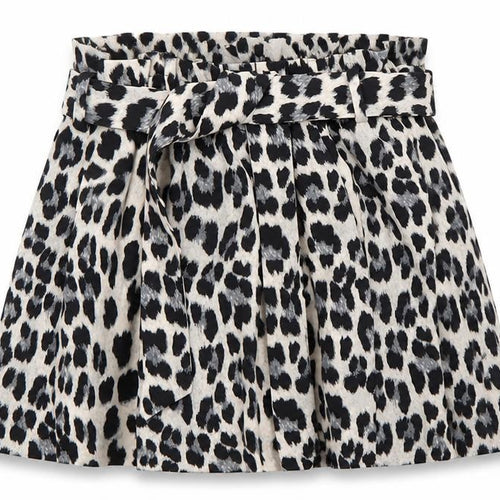 Zara Women's Black Animal Print Paperbag Shorts Size S