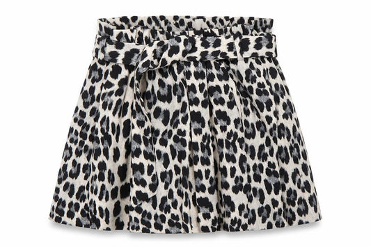 Zara Women's Black Animal Print Paperbag Shorts Size S