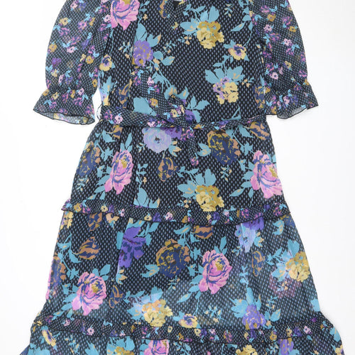 Next Women’s Multicoloured Floral Fit & Flare Knee Length Dress Size 14