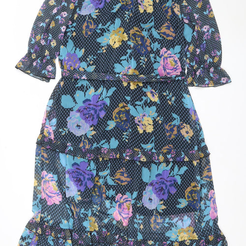 Next Women’s Multicoloured Floral Fit & Flare Knee Length Dress Size 14