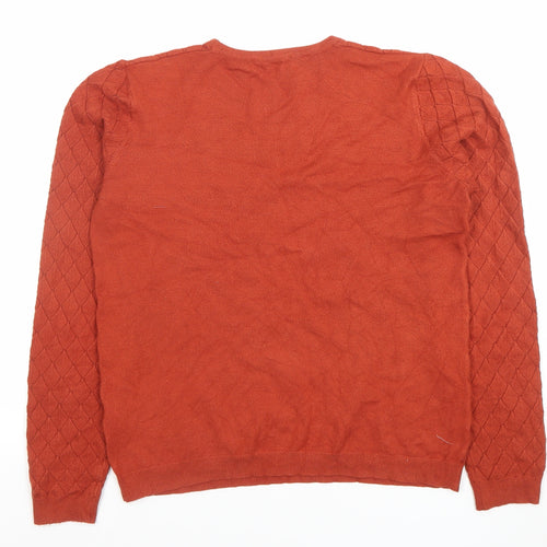 Warehouse Women Brown Size 12 Crew Neck Long Sleeve Pullover Jumper