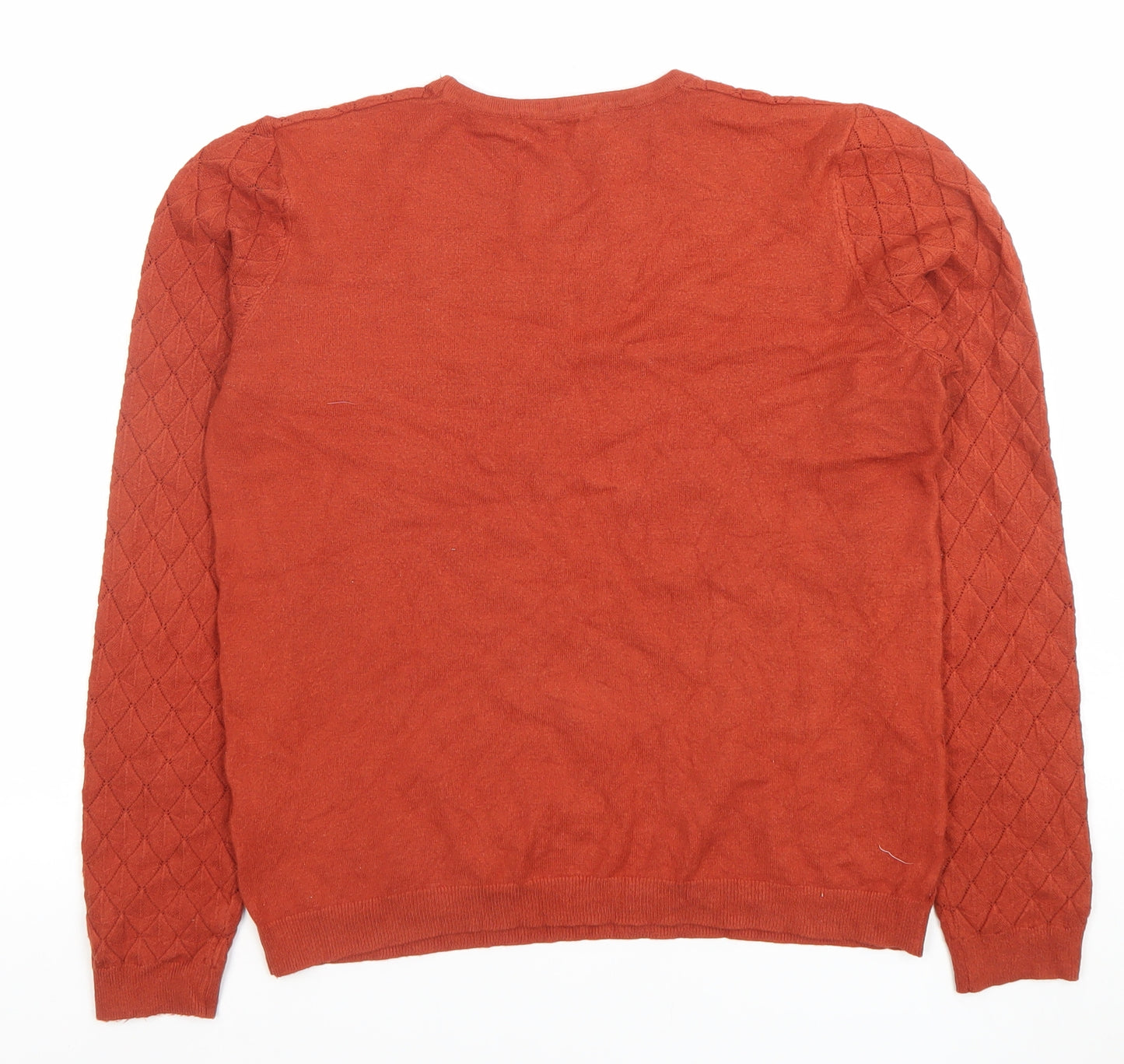 Warehouse Women Brown Size 12 Crew Neck Long Sleeve Pullover Jumper