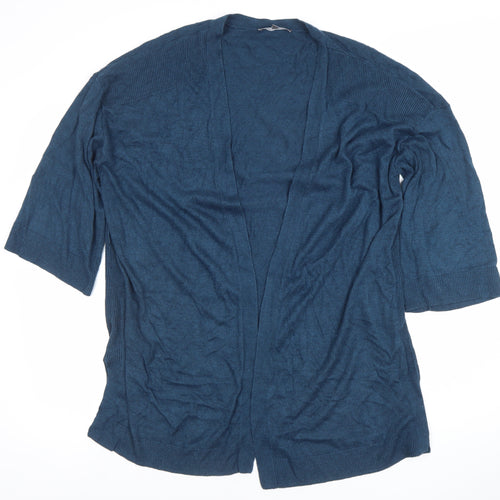 Laura Ashley Women’s Blue Knit 3/4 Sleeve Open Cardigan Size 14