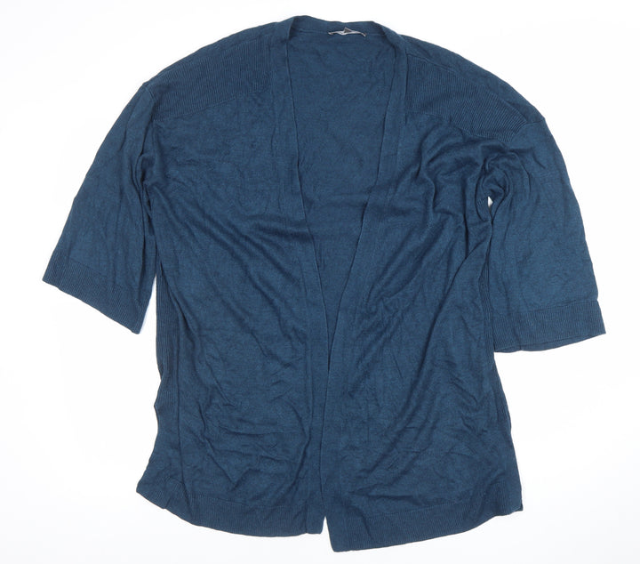 Laura Ashley Women’s Blue Knit 3/4 Sleeve Open Cardigan Size 14