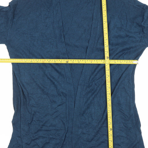 Laura Ashley Women’s Blue Knit 3/4 Sleeve Open Cardigan Size 14