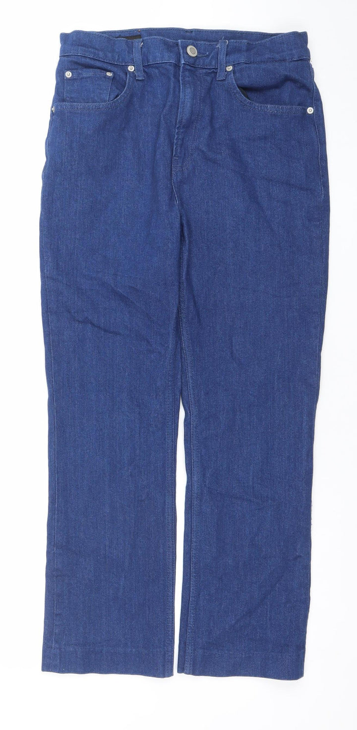 ZARA Women Blue Straight Jeans Size 10 Regular Fit Denim
