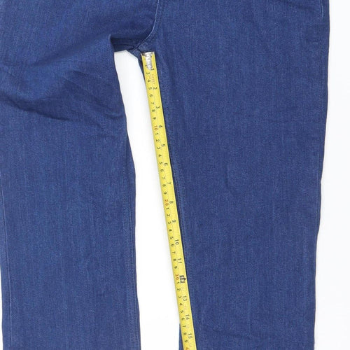 ZARA Women Blue Straight Jeans Size 10 Regular Fit Denim