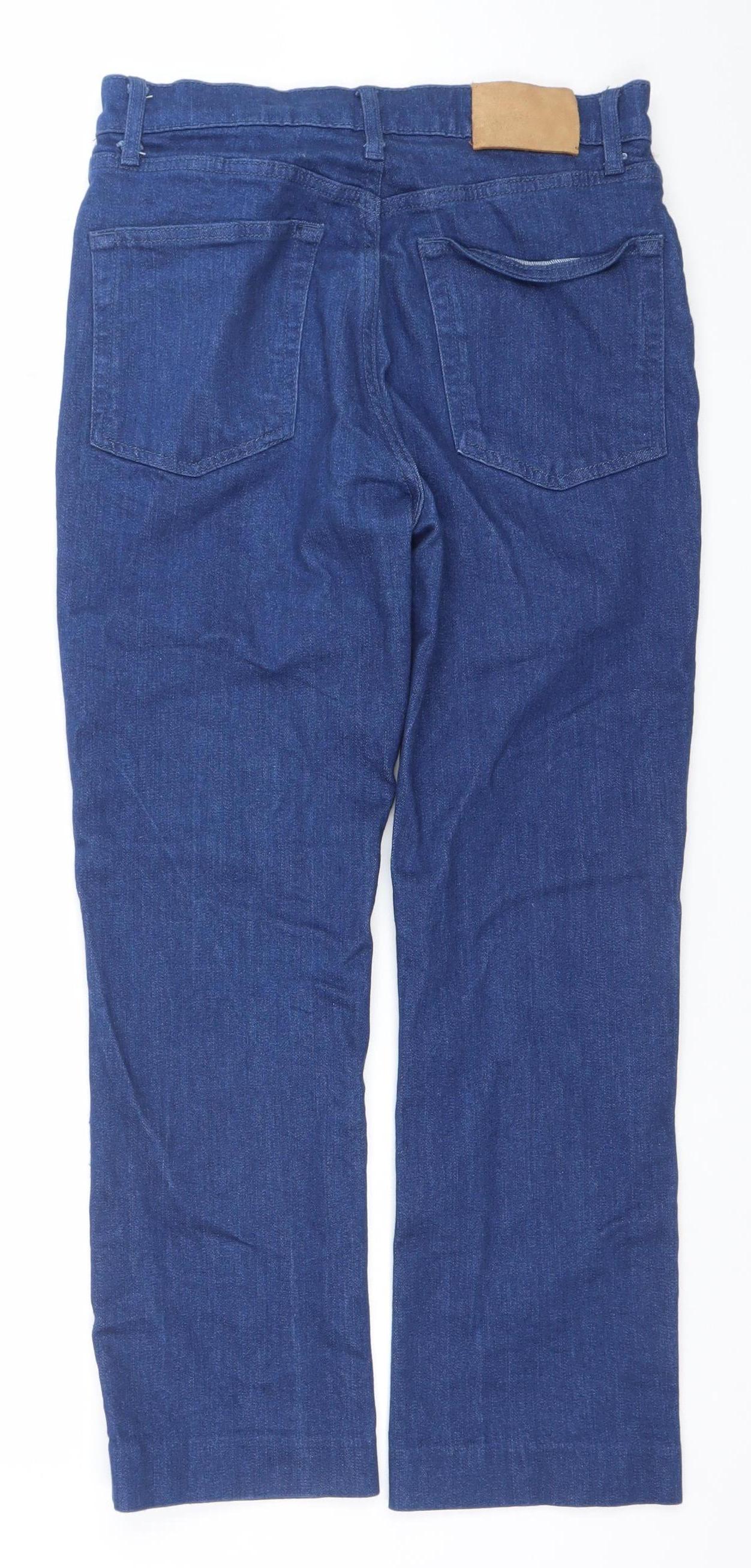 ZARA Women Blue Straight Jeans Size 10 Regular Fit Denim