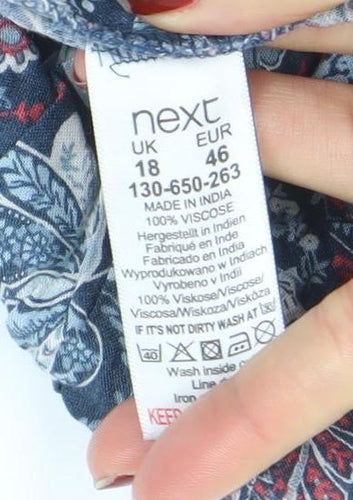 Next Women Blue Paisley Harem Trousers Size 18 Viscose