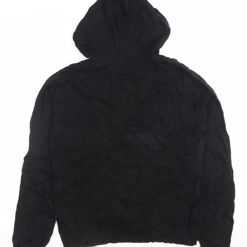 GAP Women Black Large Pullover Hoodie 100% Cotton Casual Sweatshirt