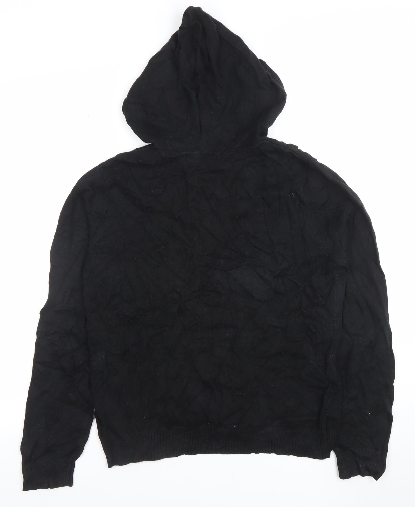 GAP Women Black Large Pullover Hoodie 100% Cotton Casual Sweatshirt