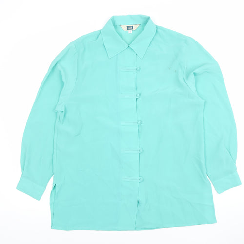 Soon Women's Green Size 12 Collared Long Sleeve Polyester Blouse