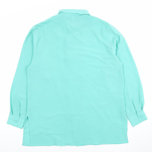 Soon Women's Green Size 12 Collared Long Sleeve Polyester Blouse