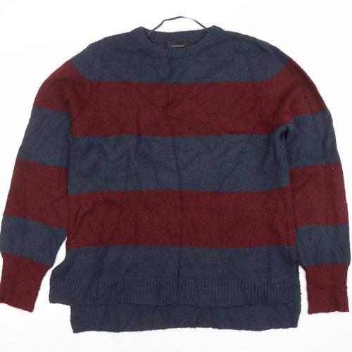 Atmosphere Women’s Navy & Burgundy Striped Pullover Jumper UK 16
