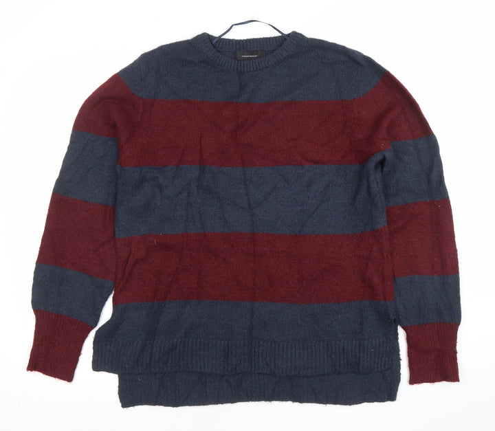 Atmosphere Women’s Navy & Burgundy Striped Pullover Jumper UK 16