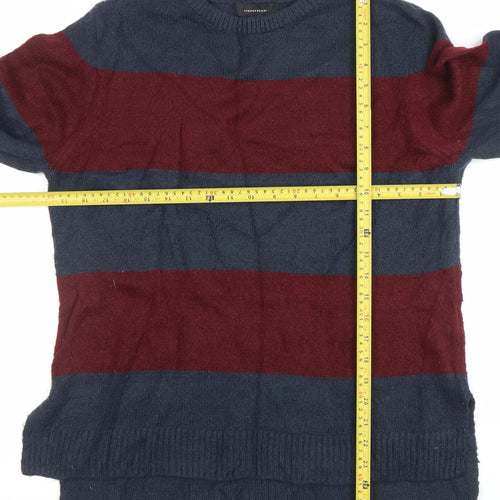 Atmosphere Women’s Navy & Burgundy Striped Pullover Jumper UK 16