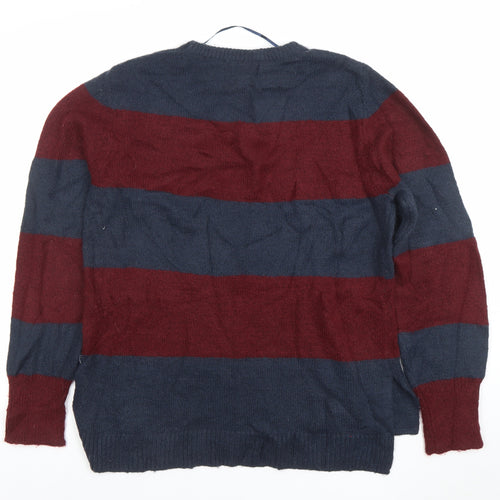 Atmosphere Women’s Navy & Burgundy Striped Pullover Jumper UK 16