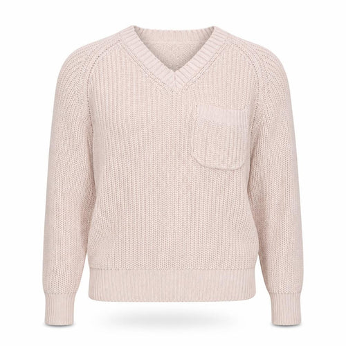 Tiffosi Women Pink V-Neck Chunky Knit Acrylic Cotton Jumper Size S