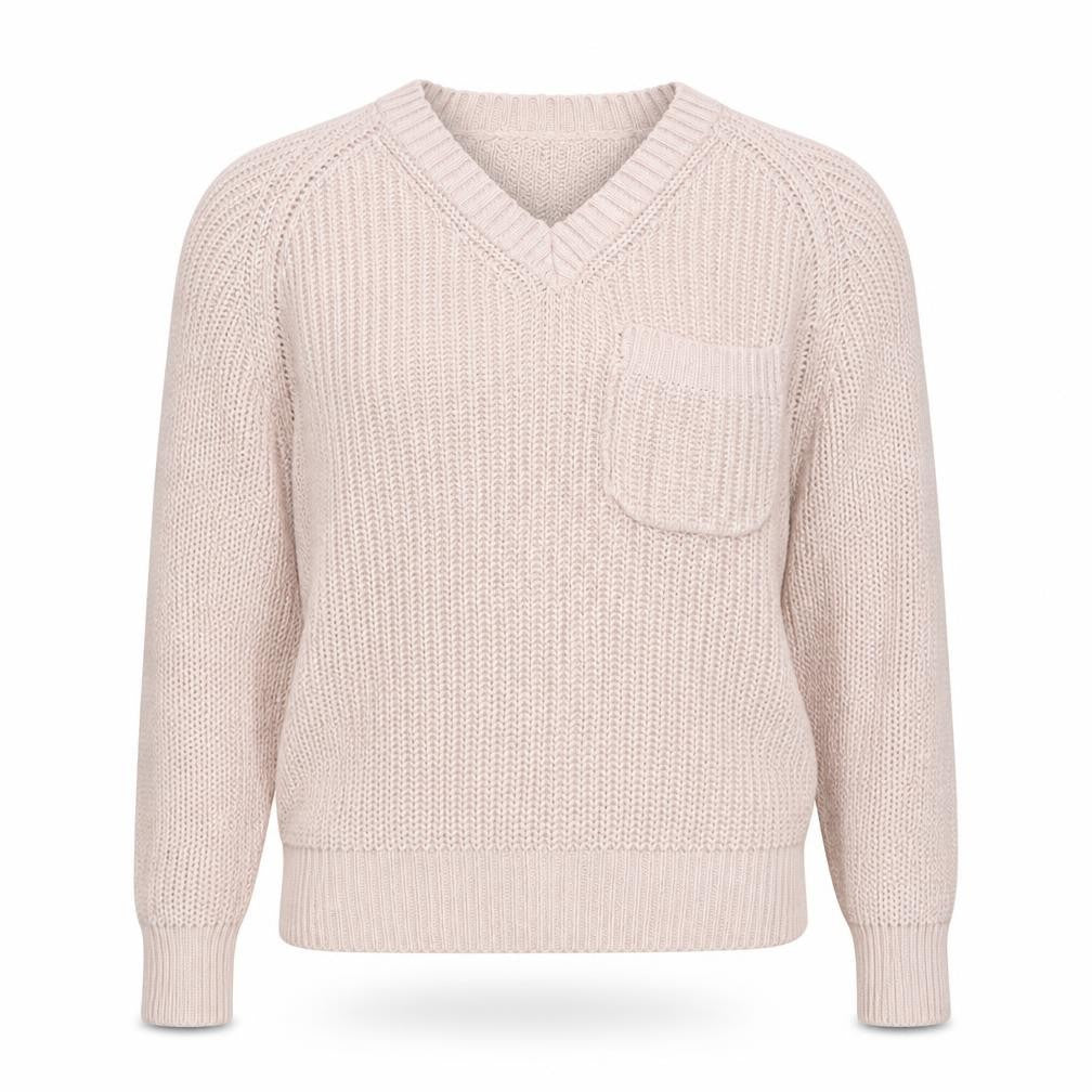 Tiffosi Women Pink V-Neck Chunky Knit Acrylic Cotton Jumper Size S