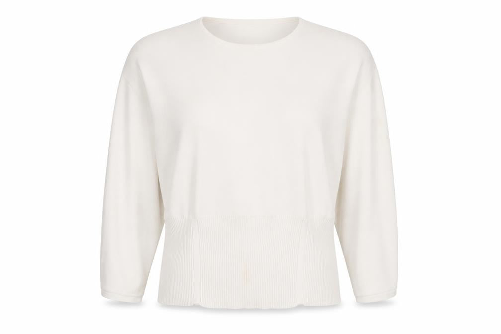 Front view of Sweewë Paris Women’s Ivory Knit Long Sleeve Blouse M
