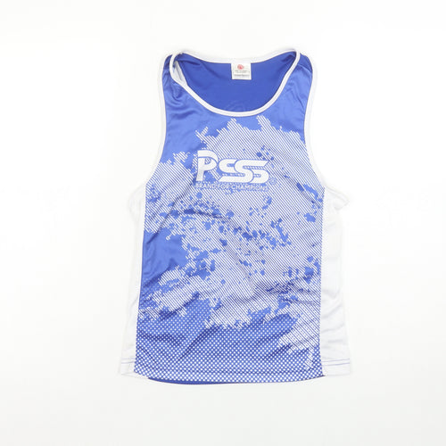 Prime Sports Boys Blue Running Tank Top 7-8 Years Lightweight Polyester