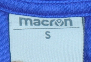 Macron Men's Blue S Football Polo Shirt Ashford FC Embroidered Badge
