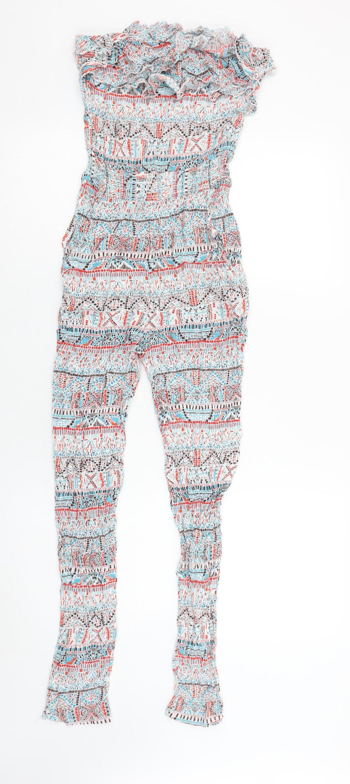Hollister Women's Multicoloured Off Shoulder Ruffle Summer Jumpsuit Size S