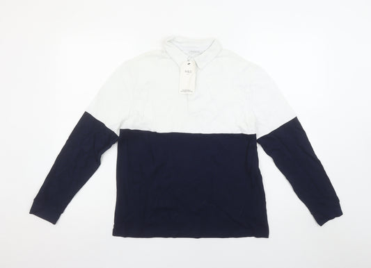 Marks and Spencer Boys Multicoloured Long Sleeve Cotton Polo Shirt 11-12 Years