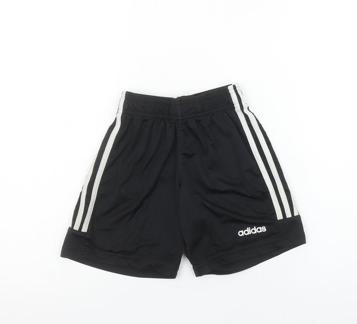 Adidas Boys Black 9-10 Years Athletic Sports Shorts