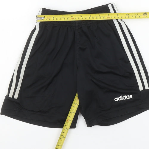 Adidas Boys Black 9-10 Years Athletic Sports Shorts
