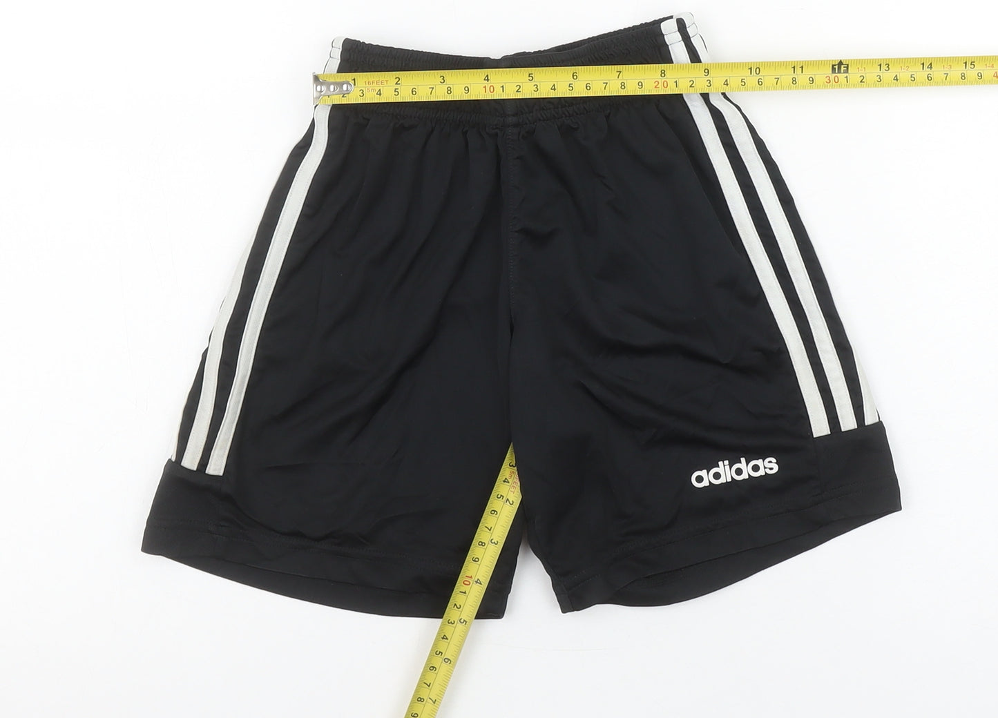 Adidas Boys Black 9-10 Years Athletic Sports Shorts