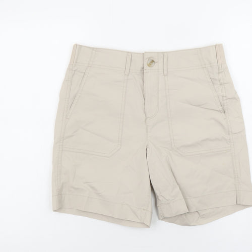 Dunnes Women Beige Chino Shorts Size 10 Regular Cotton Stretch