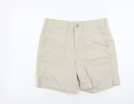 Dunnes Women Beige Chino Shorts Size 10 Regular Cotton Stretch