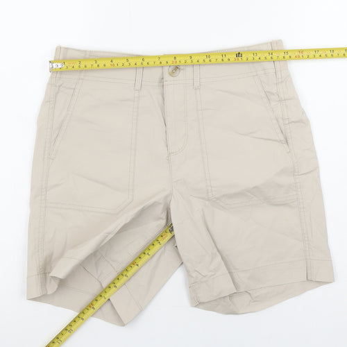 Dunnes Women Beige Chino Shorts Size 10 Regular Cotton Stretch