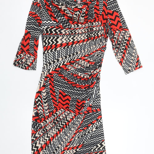 Gallery Women’s Multicoloured Bodycon Knee Length Dress Size 12