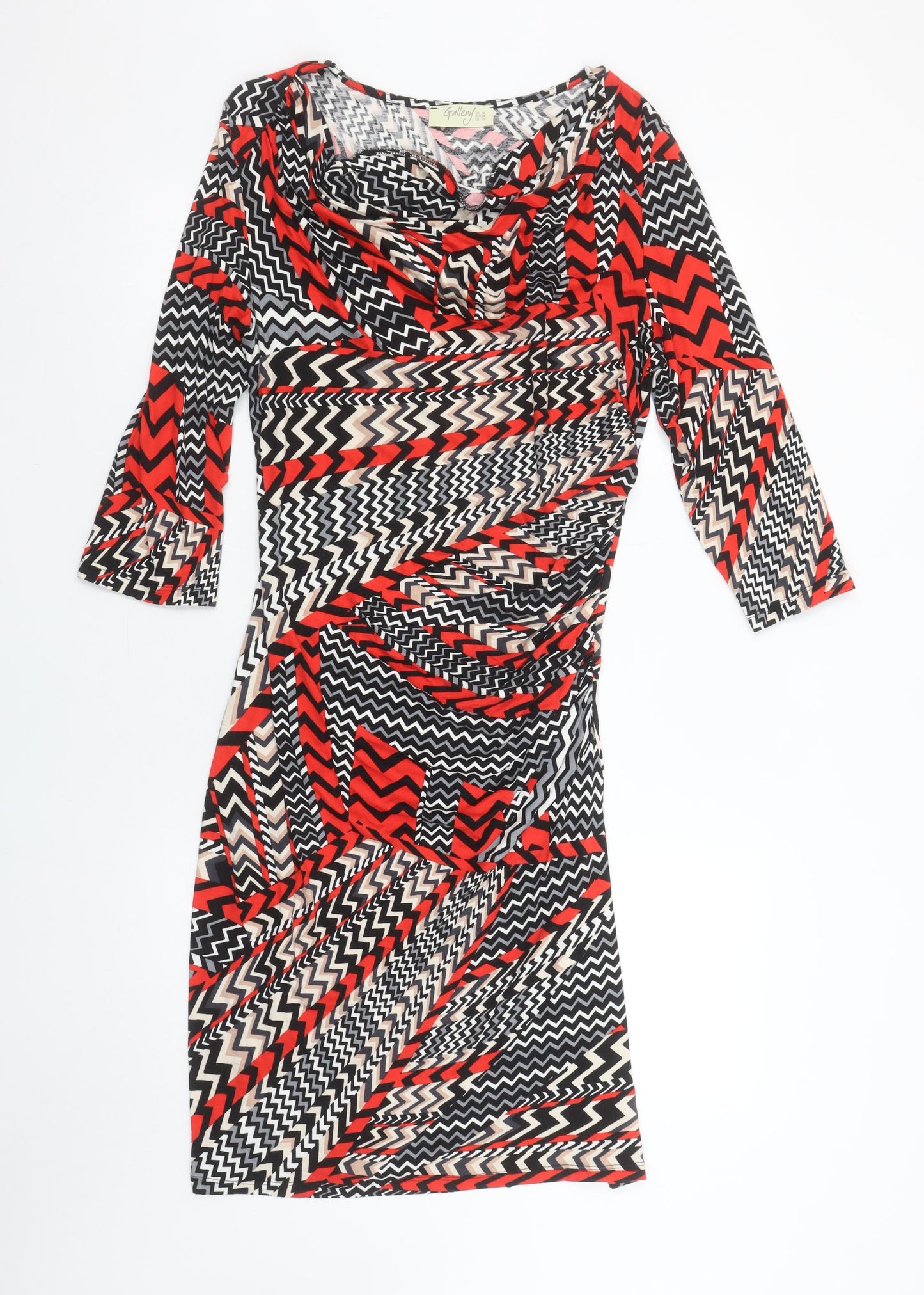 Gallery Women’s Multicoloured Bodycon Knee Length Dress Size 12