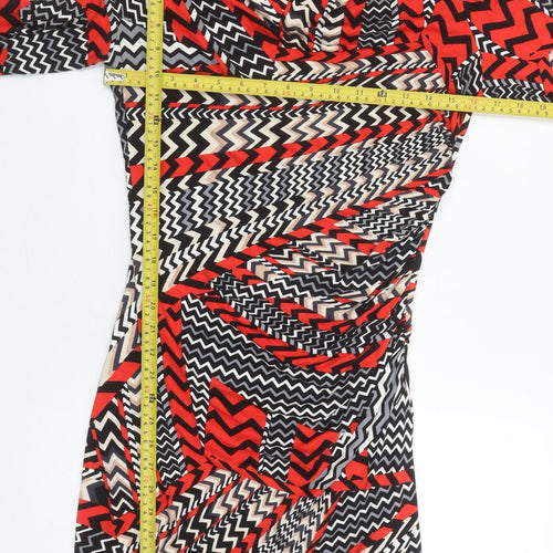 Gallery Women’s Multicoloured Bodycon Knee Length Dress Size 12