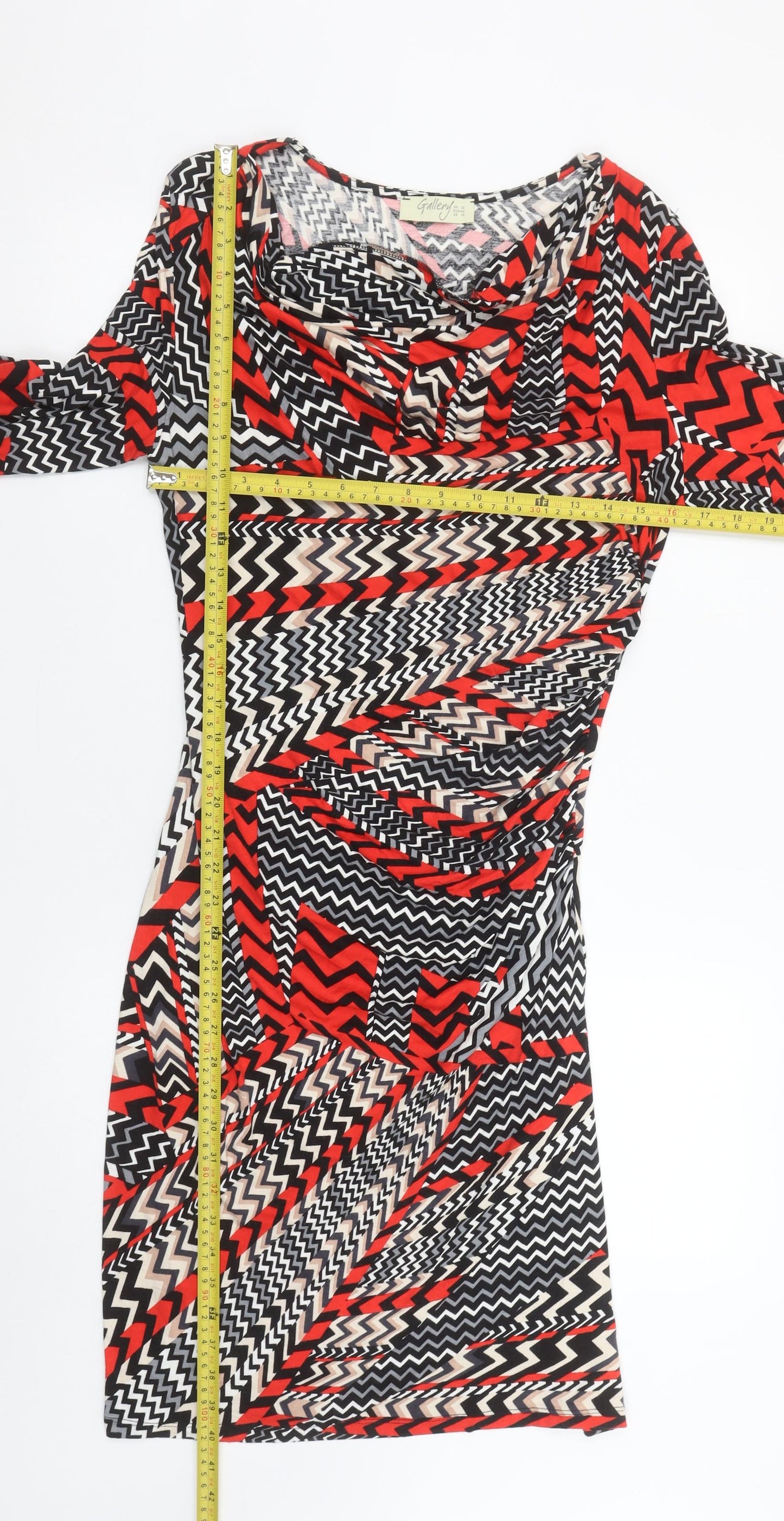 Gallery Women’s Multicoloured Bodycon Knee Length Dress Size 12