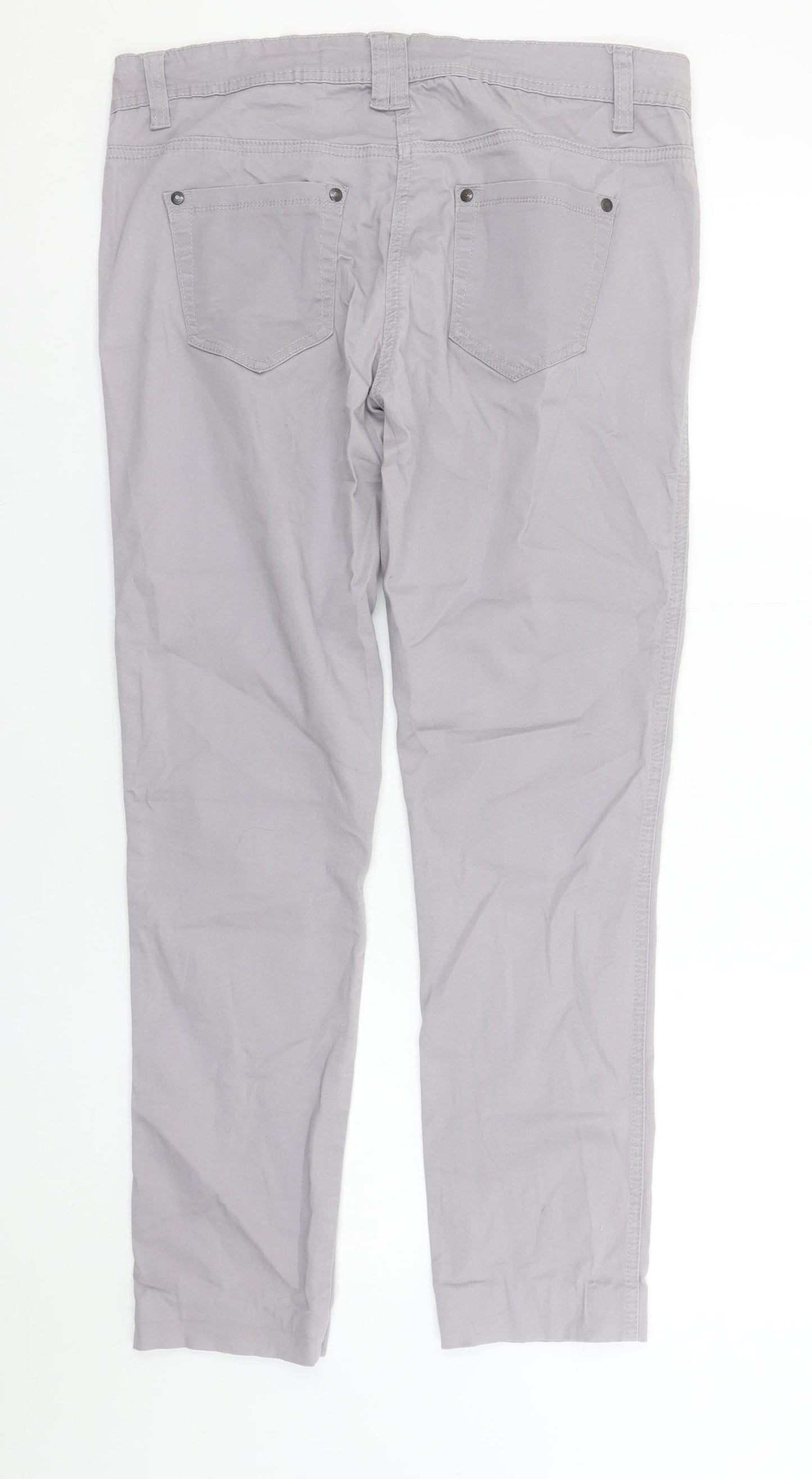 Next Womens Grey Skinny Twill Stretch Trousers Size 12