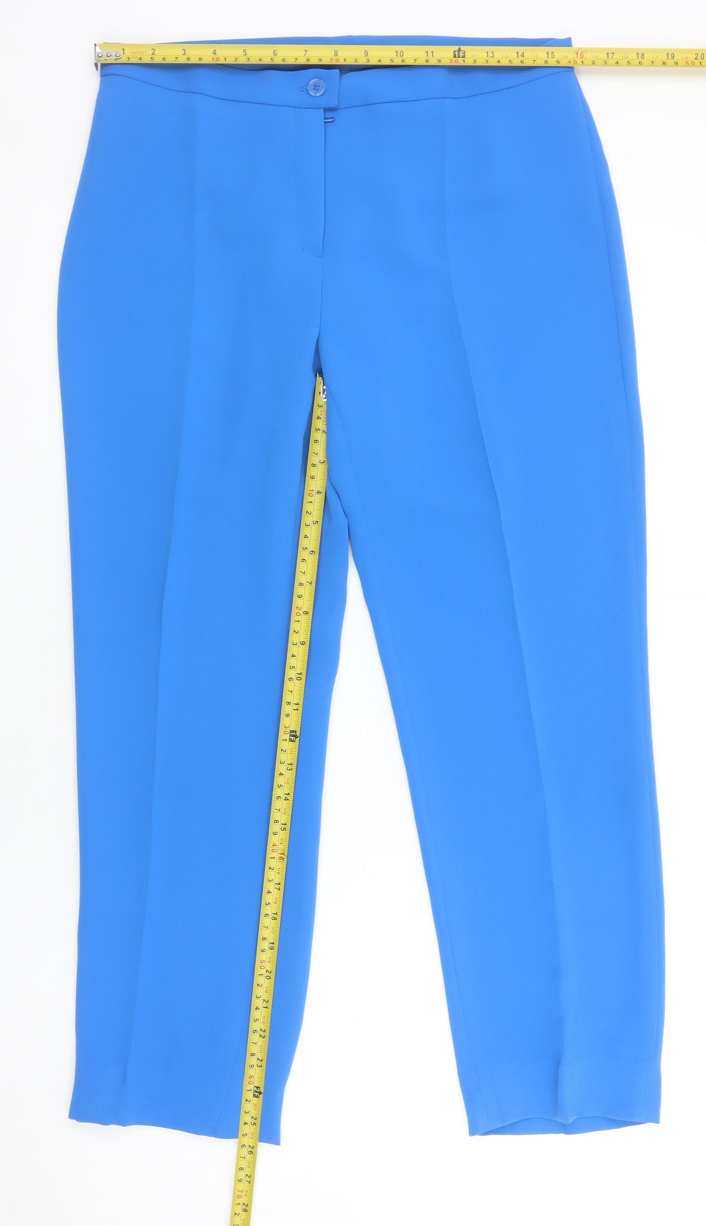 Christina Felix Women's Blue Cropped Trousers Size 14