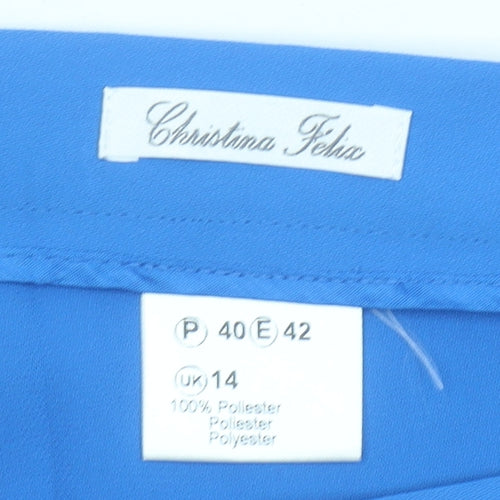 Christina Felix Women's Blue Cropped Trousers Size 14