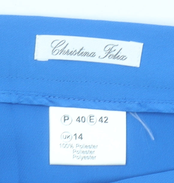 Christina Felix Women's Blue Cropped Trousers Size 14