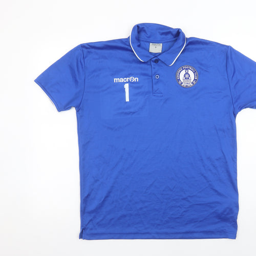 Macron Men Blue Ashford Football Club Polo Shirt Size M
