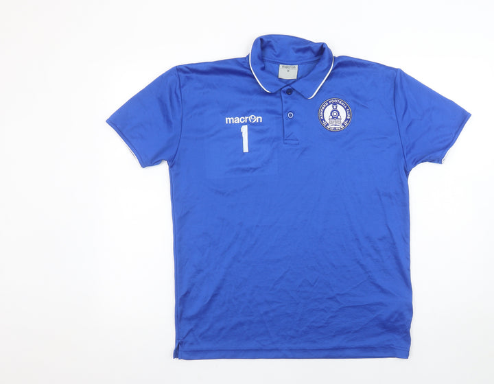 Macron Men Blue Ashford Football Club Polo Shirt Size M