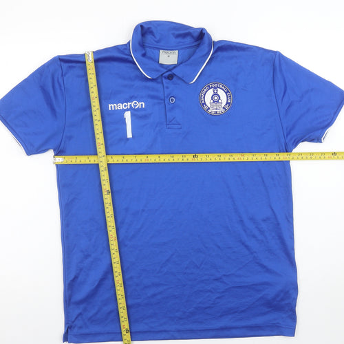 Macron Men Blue Ashford Football Club Polo Shirt Size M