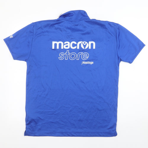 Macron Men Blue Ashford Football Club Polo Shirt Size M