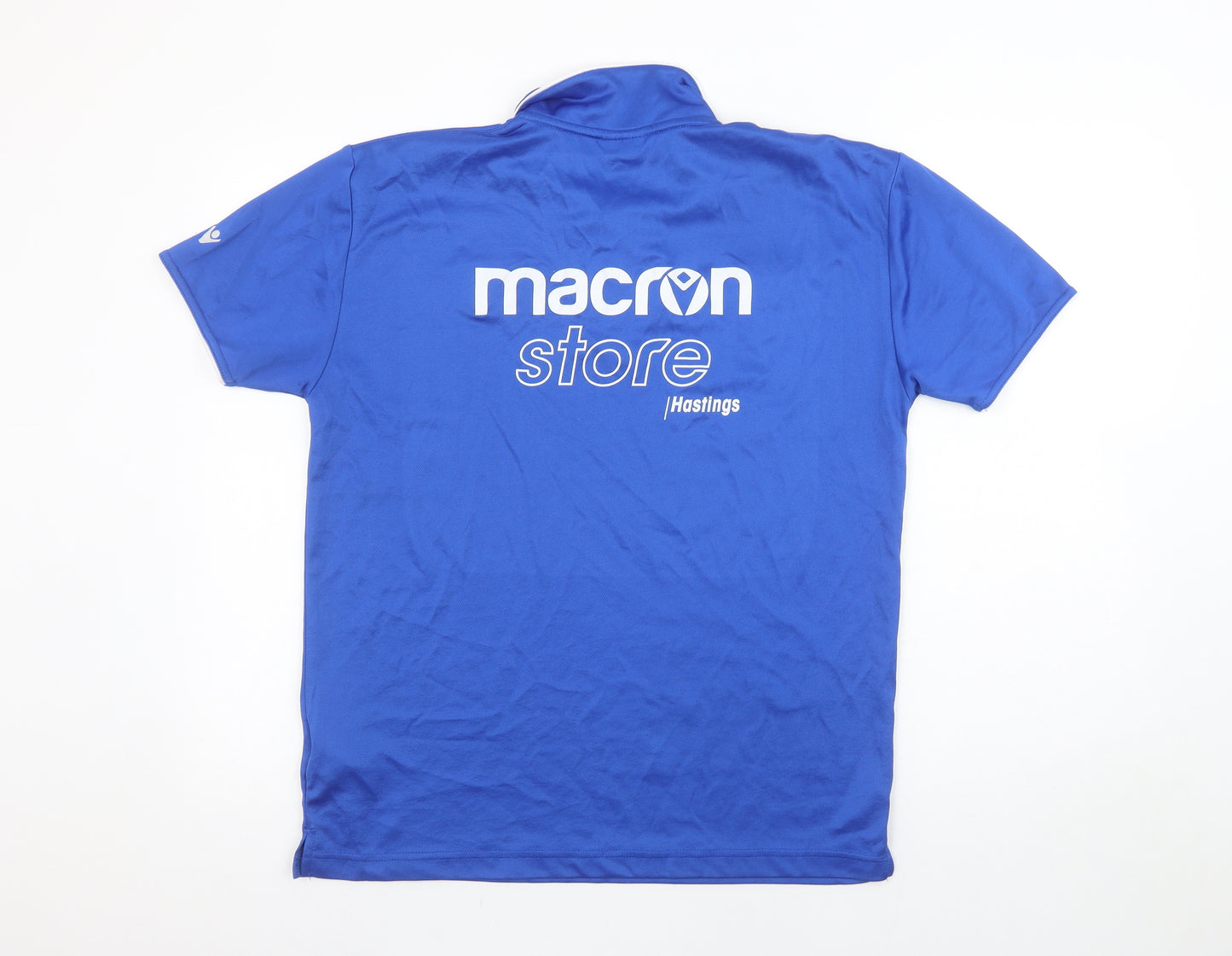 Macron Men Blue Ashford Football Club Polo Shirt Size M