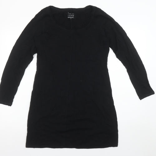 Sandwich Women Black Shift Dress L Long Sleeve Jersey Cotton