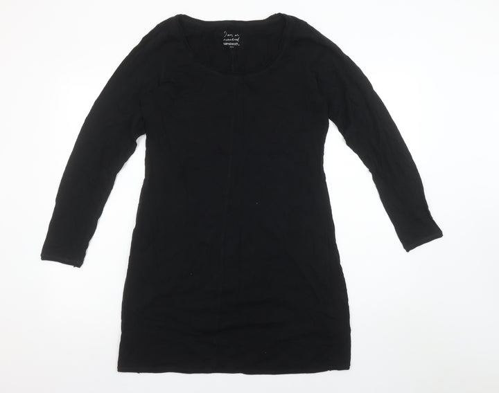 Sandwich Women Black Shift Dress L Long Sleeve Jersey Cotton