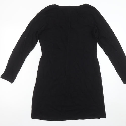 Sandwich Women Black Shift Dress L Long Sleeve Jersey Cotton